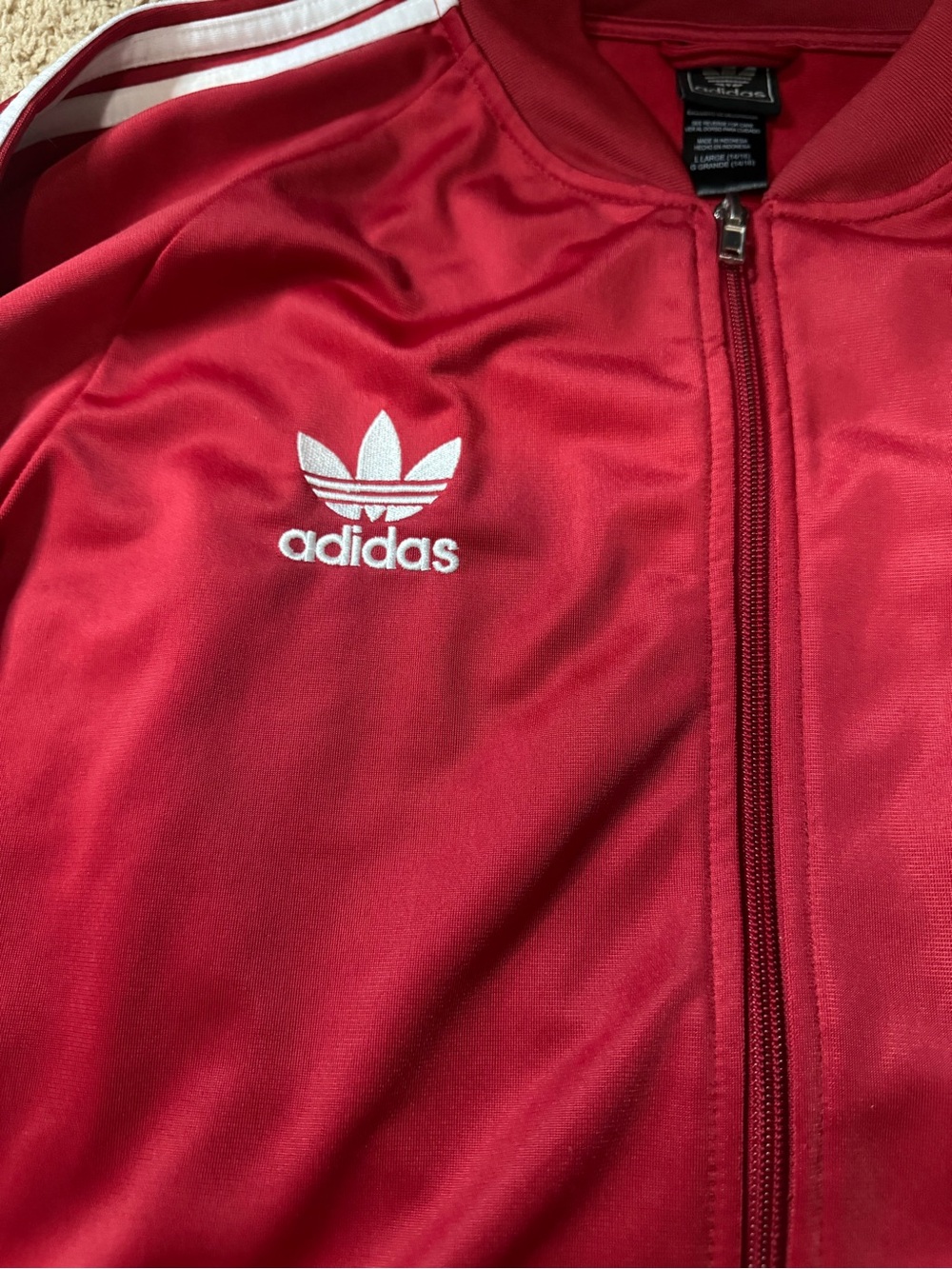 Youth Large 14-16 Adidas Indiana Hoosiers crimson red full-zip track jacket - Picture 5 of 7